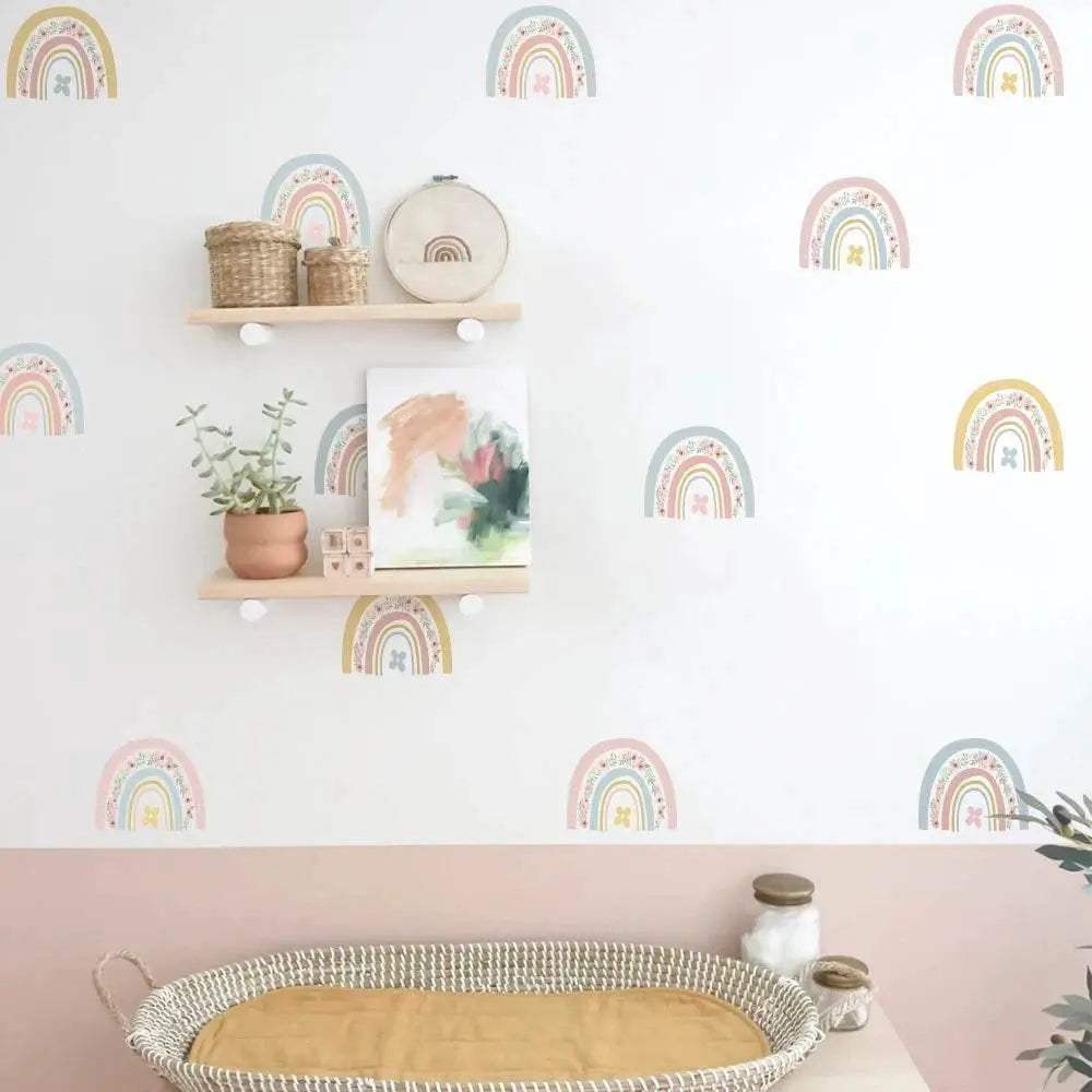  Vibrant Rainbow Wall Stickers Vinyl 36 Pcs Toyland EU -  ToylandEU™