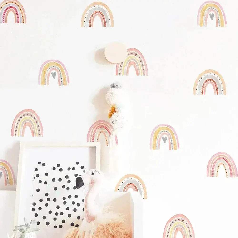  Vibrant Rainbow Wall Stickers Vinyl 36 Pcs Toyland EU -  ToylandEU™