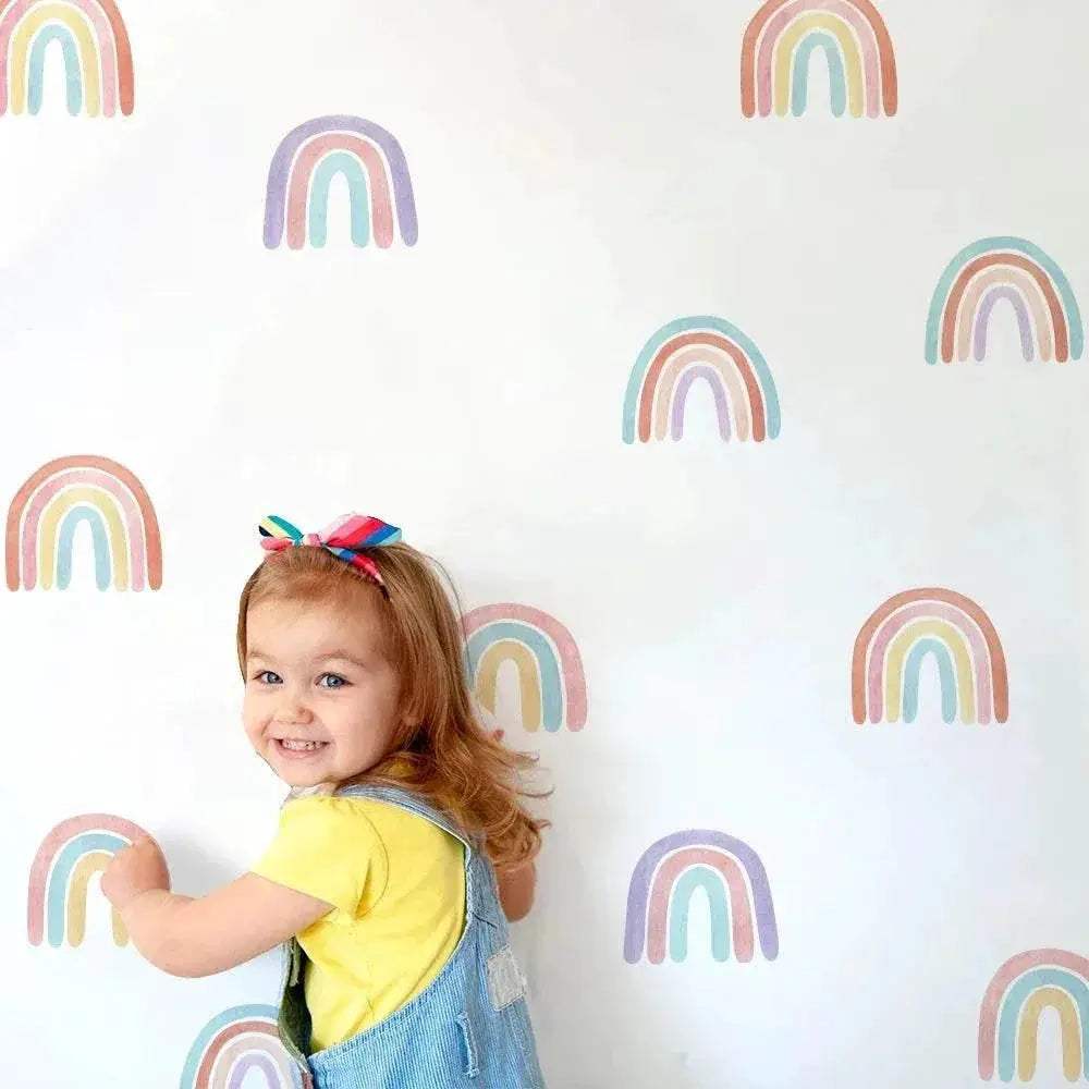  Vibrant Rainbow Wall Stickers Vinyl 36 Pcs Toyland EU -  ToylandEU™