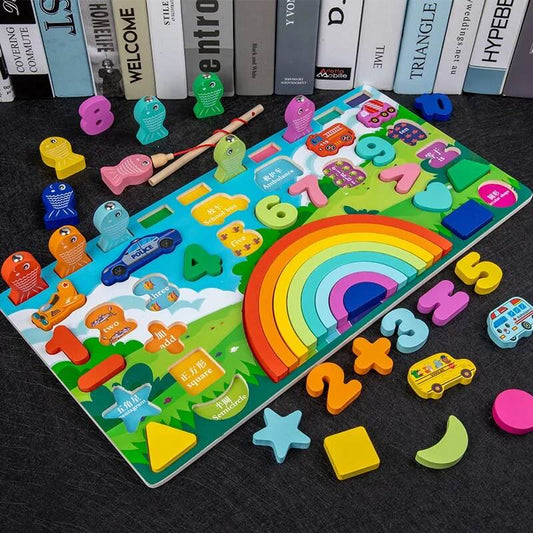 Vibrant Rainbow Wooden Learning Toy Set for Kids' Development - ToylandEU