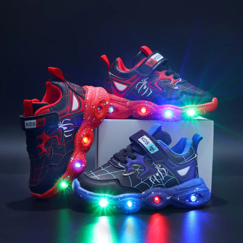 Vibrant Sneakers With Spiderman Mesh LED Lighted For Boys - ToylandEU