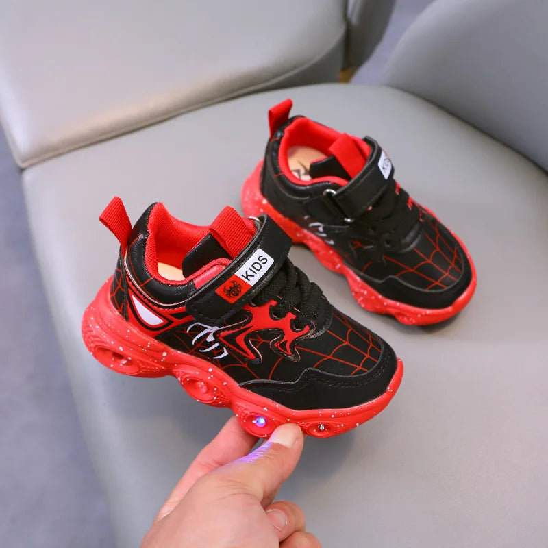 Vibrant Sneakers With Spiderman Mesh LED Lighted For Boys - ToylandEU