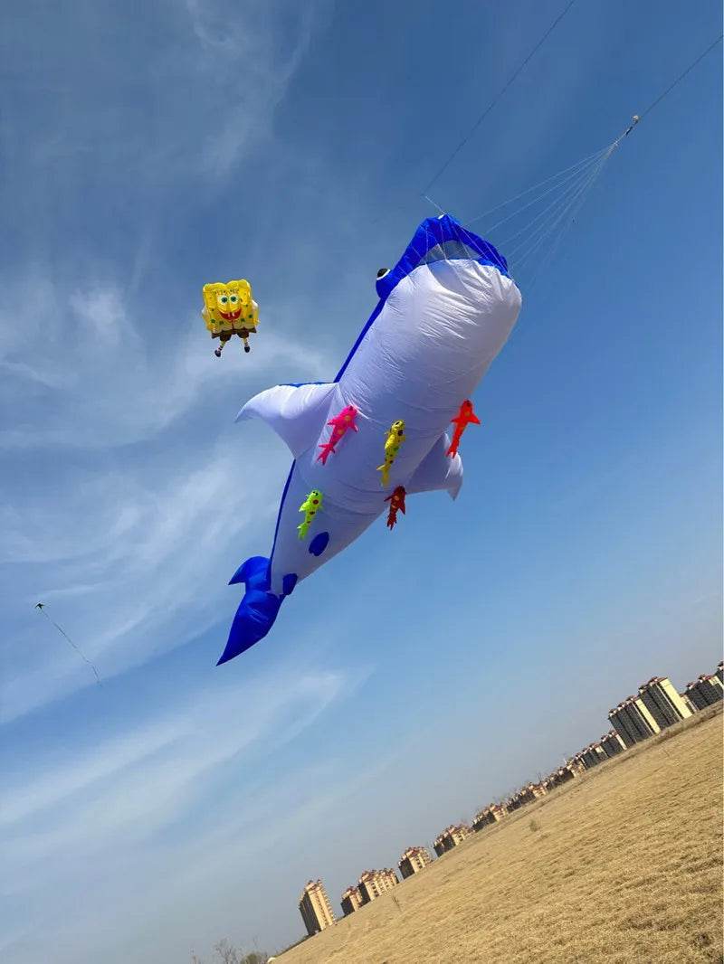 Vibrant Soft Shark Kite with Playful Orca Companion for Fun Flights - ToylandEU
