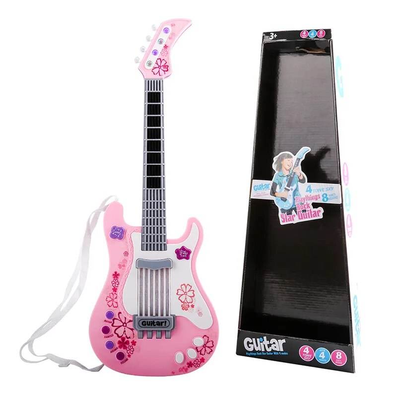 Vibrant Sound Kids' Musical Guitar Toy: Perfect Gift for 2-7 Years Old - Pink - ToylandEU