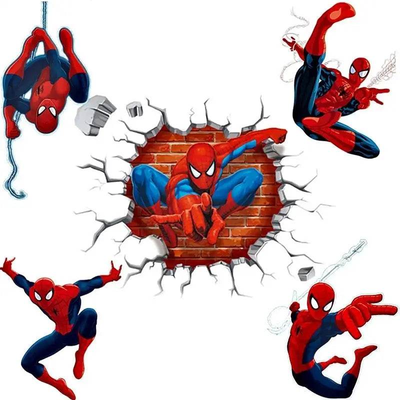 Vibrant Spiderman Wall Stickers 3D PVC For Kids Room - ToylandEU
