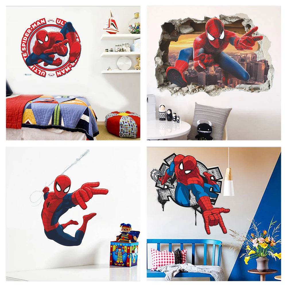 Vibrant Spiderman Wall Stickers 3D PVC For Kids Room - ToylandEU