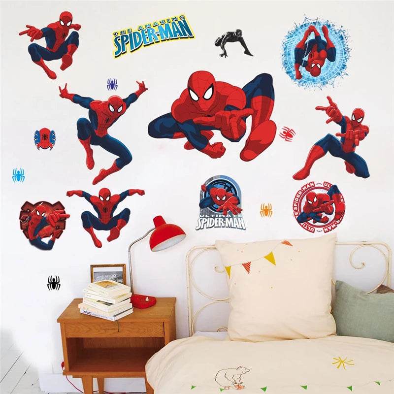 Vibrant Spiderman Wall Stickers 3D PVC For Kids Room - ToylandEU