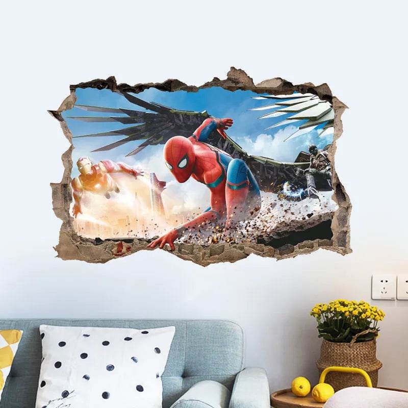 Vibrant Spiderman Wall Stickers 3D PVC For Kids Room - ToylandEU