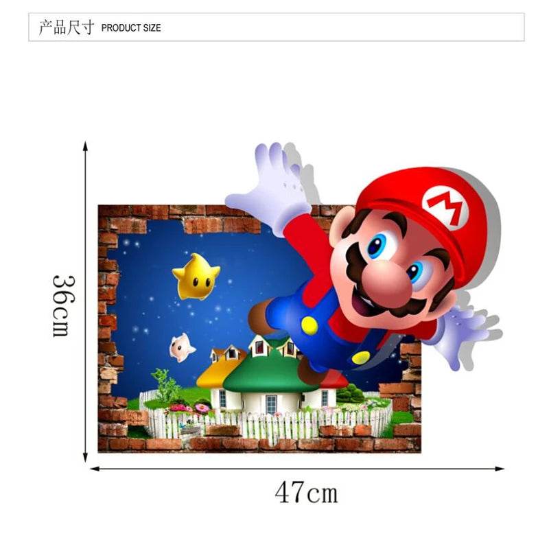 Vibrant Wall Sticker 3D Cartoon Design For Kids Rooms - ToylandEU