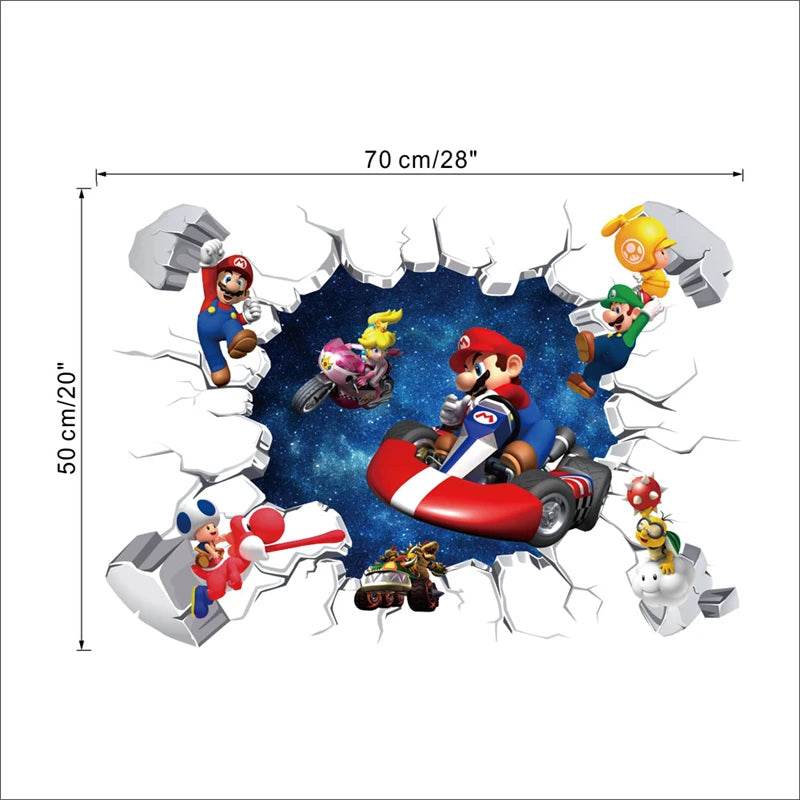 Vibrant Wall Sticker 3D Cartoon Design For Kids Rooms - ToylandEU
