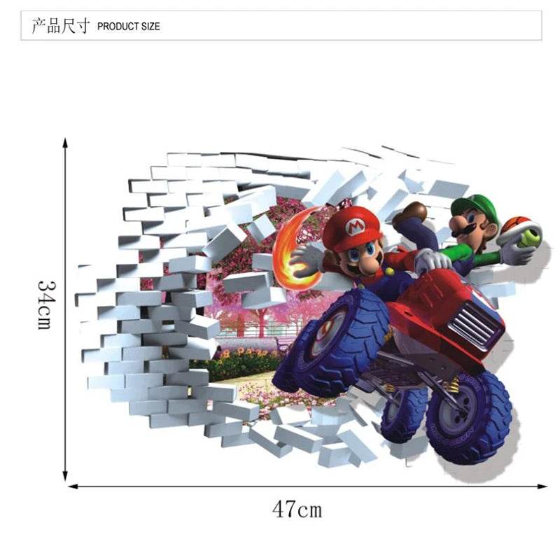 Vibrant Wall Sticker 3D Cartoon Design For Kids Rooms - ToylandEU