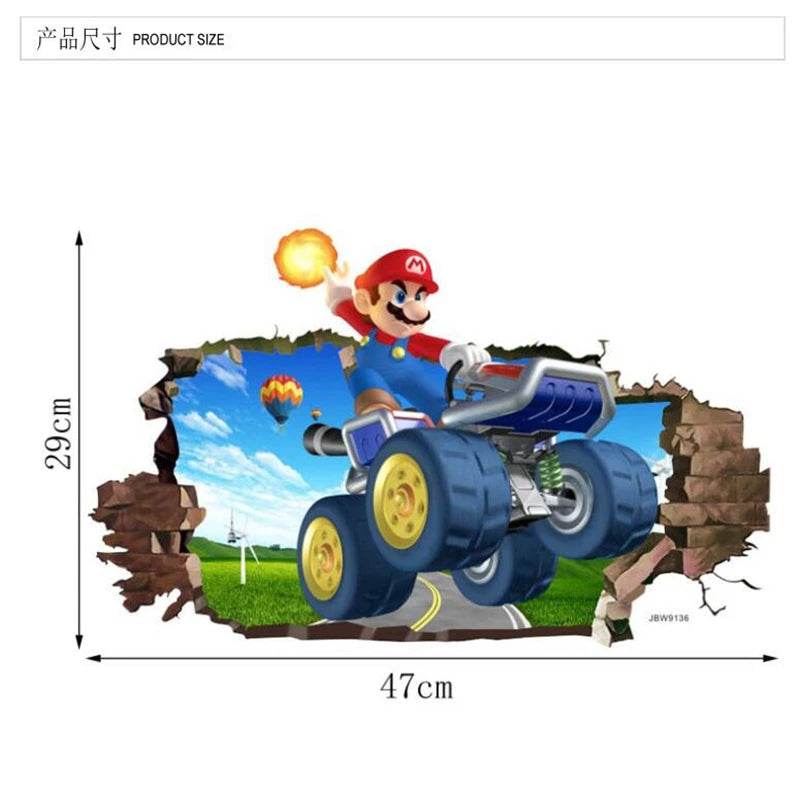 Vibrant Wall Sticker 3D Cartoon Design For Kids Rooms - ToylandEU