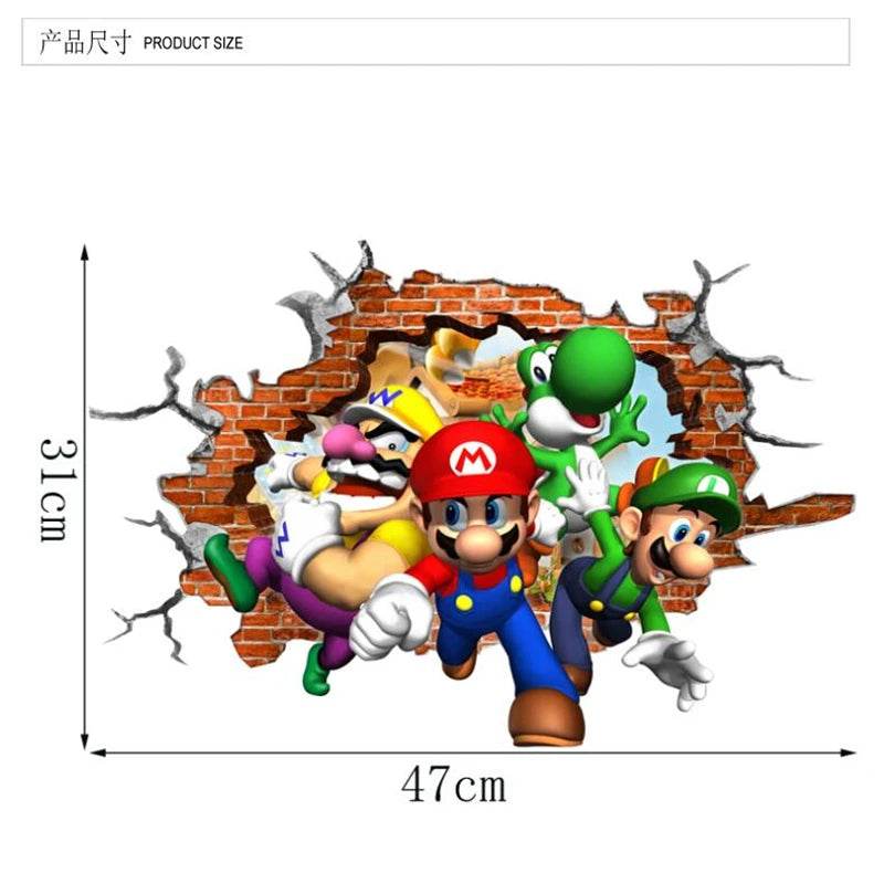 Vibrant Wall Sticker 3D Cartoon Design For Kids Rooms - ToylandEU