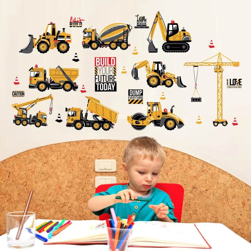 Vibrant Wall Stickers Cartoon Tractor For Kids Rooms - ToylandEU