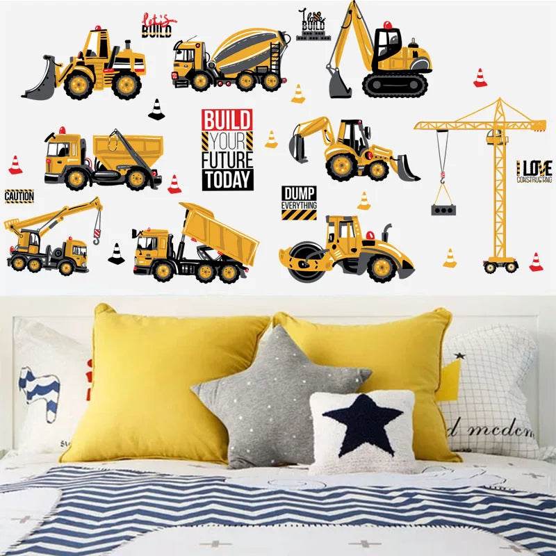Vibrant Wall Stickers Cartoon Tractor For Kids Rooms - ToylandEU