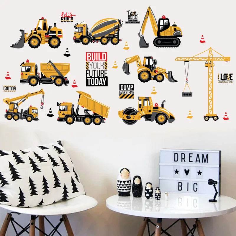 Vibrant Wall Stickers Cartoon Tractor For Kids Rooms - ToylandEU