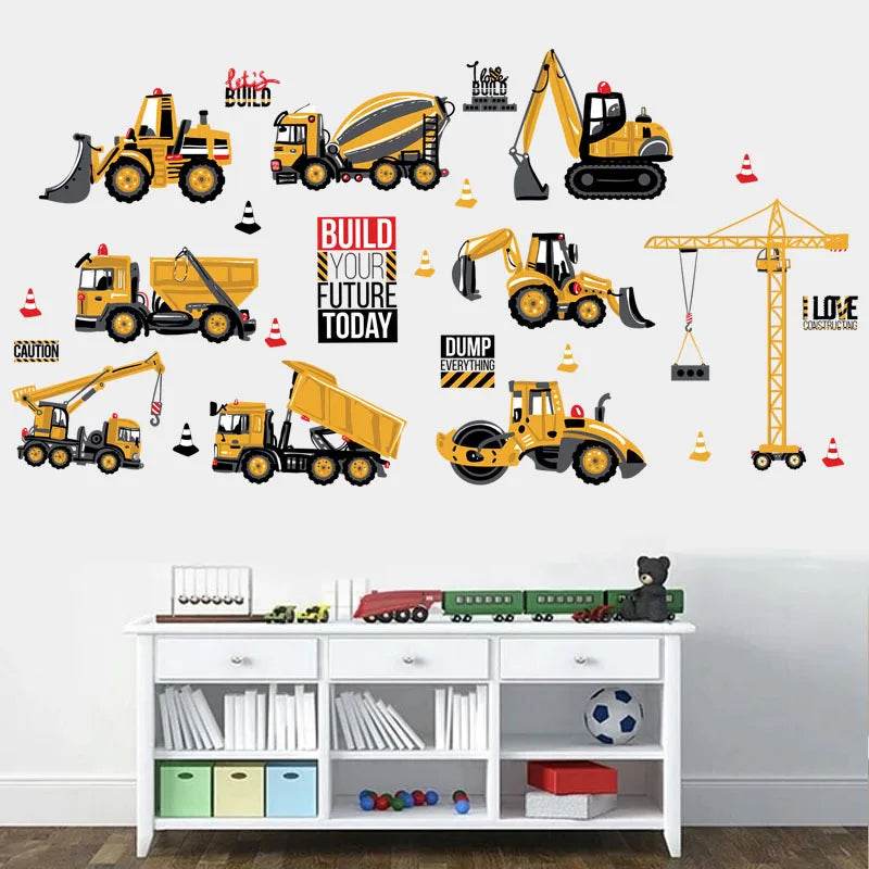 Vibrant Wall Stickers Cartoon Tractor For Kids Rooms - ToylandEU