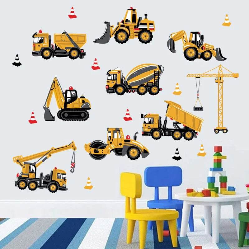 Vibrant Wall Stickers Cartoon Tractor For Kids Rooms - ToylandEU