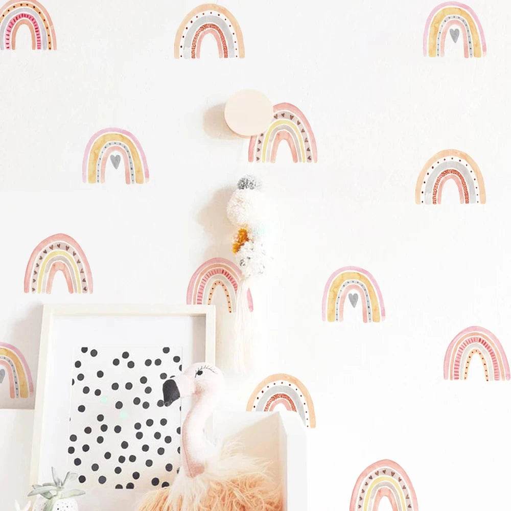 Vibrant Wall Stickers Rainbow Vinyl 36 Pcs For Girls Room - ToylandEU
