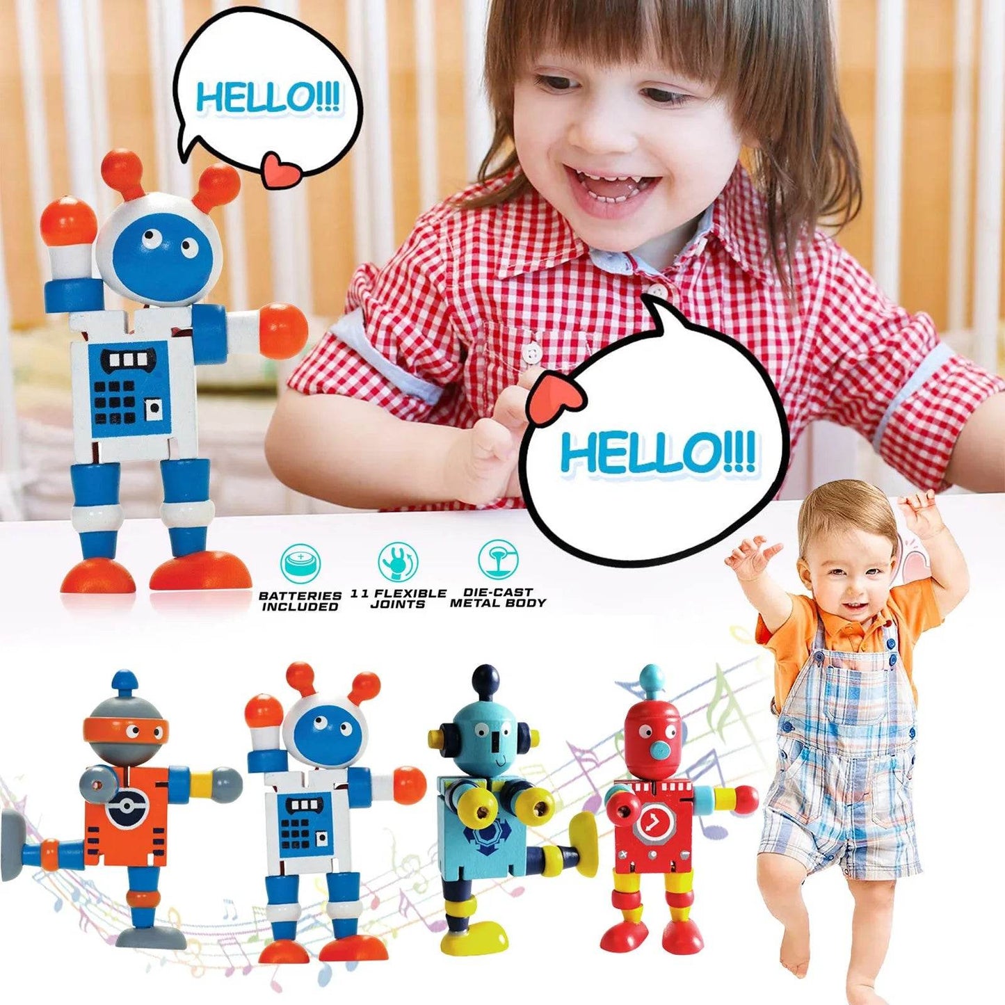 Vibrant Wooden Adaptable Robot Toy - Fun Learning for Kids - ToylandEU