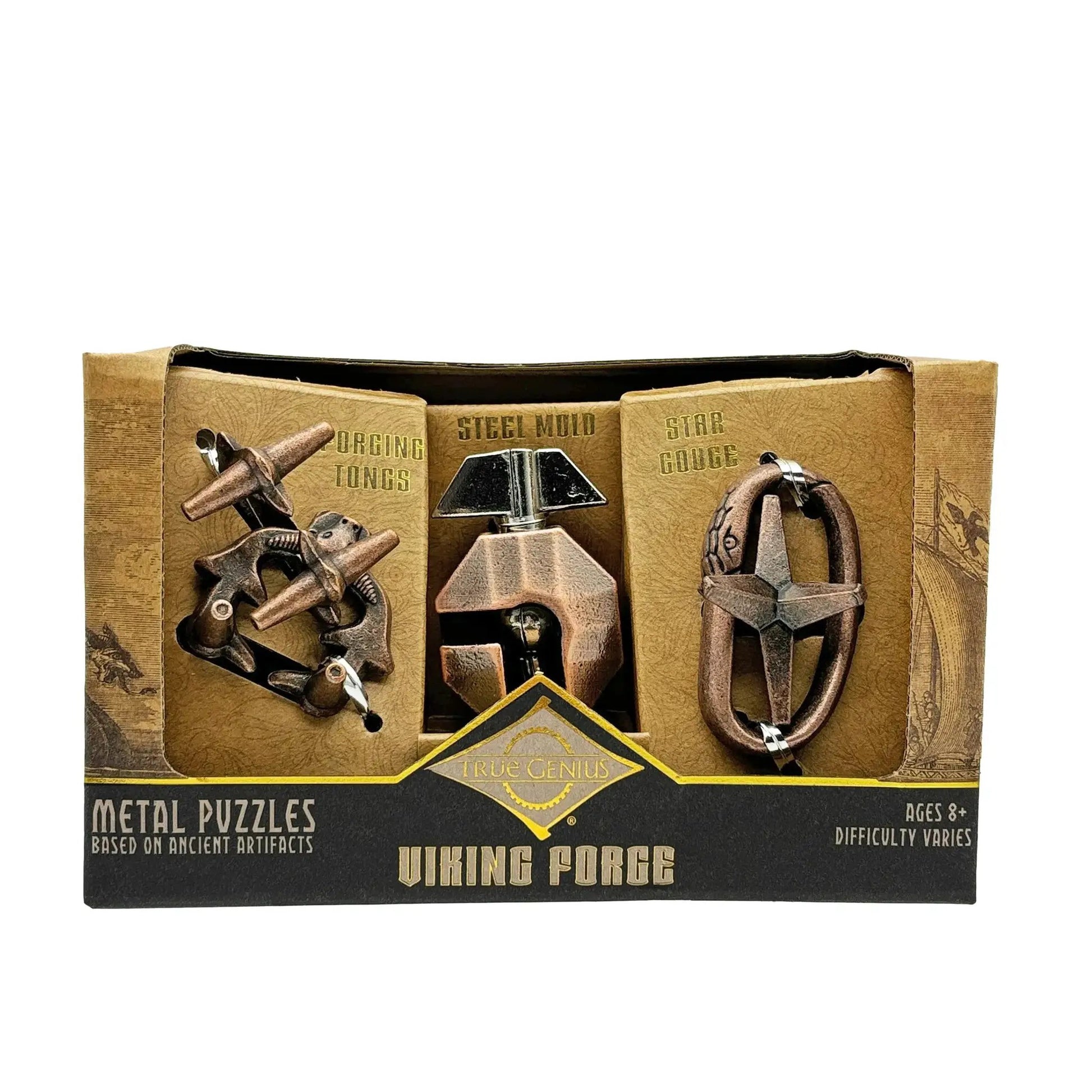 Viking Metal Puzzle Set Three Challenging Brain Teasers - ToylandEU