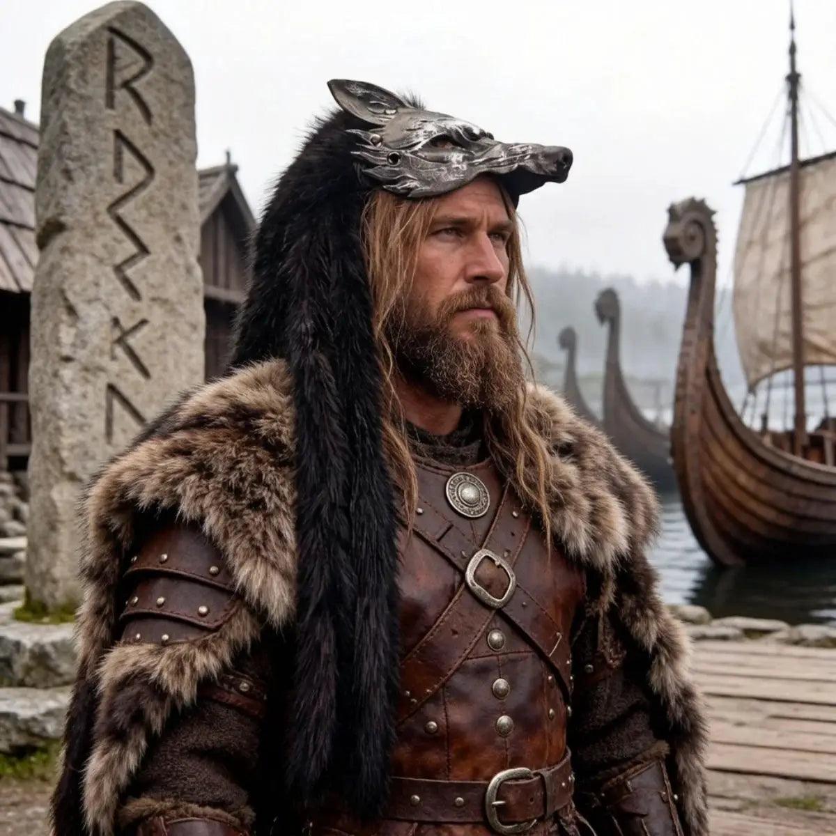  Viking Headdress Unisex Wolf Mask Cosplay Faux Fur -  ToylandEU™
