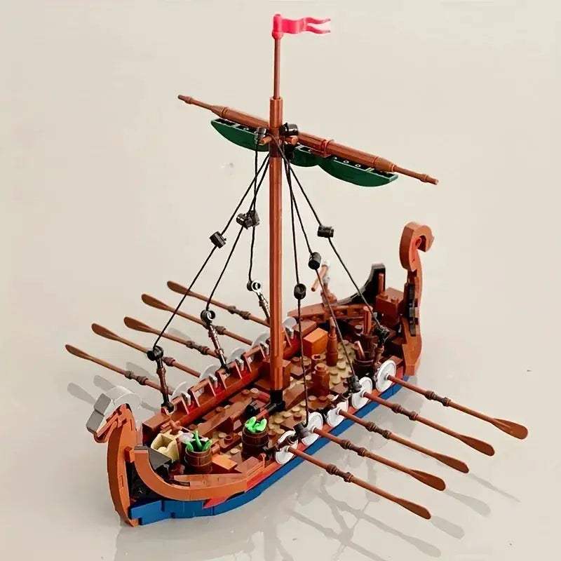 Viking Ship Building Blocks Set For Educational Fun - ToylandEU