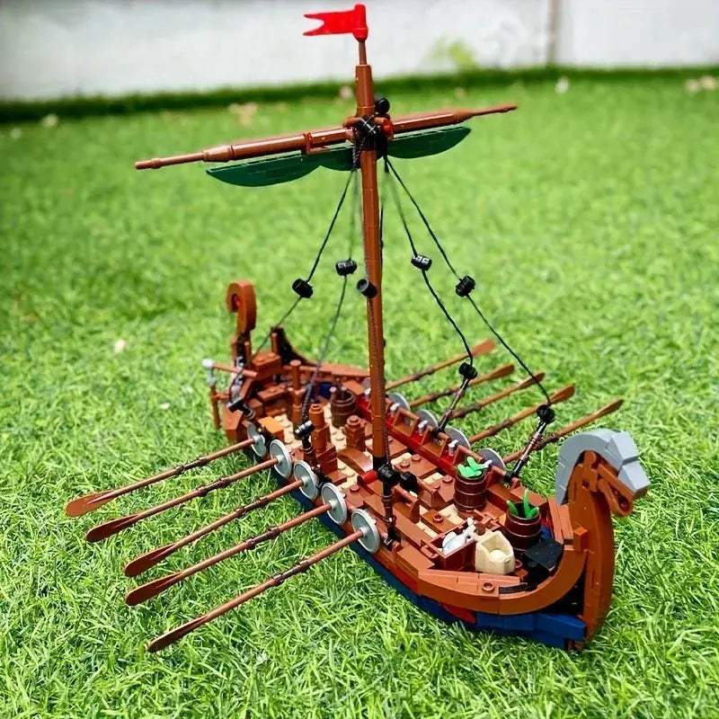 Viking Ship Building Blocks Set For Educational Fun - ToylandEU
