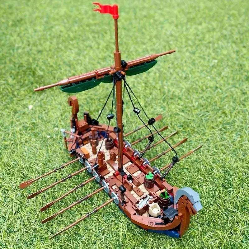 Viking Ship Building Blocks Set For Educational Fun - ToylandEU