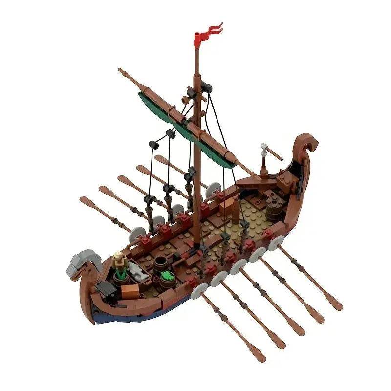 Viking Ship Building Blocks Set For Educational Fun - ToylandEU