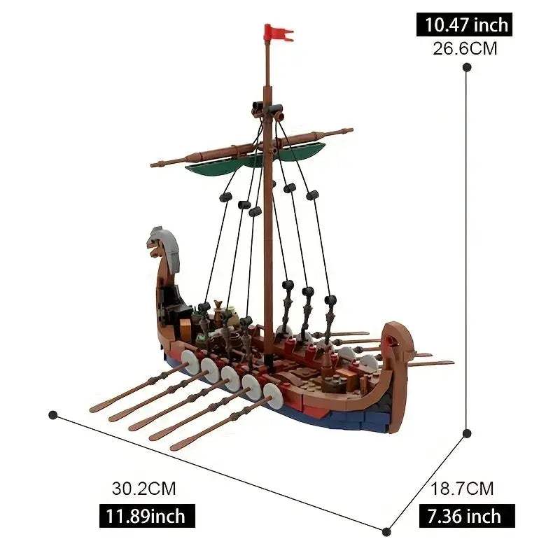 Viking Ship Building Blocks Set For Educational Fun - ToylandEU