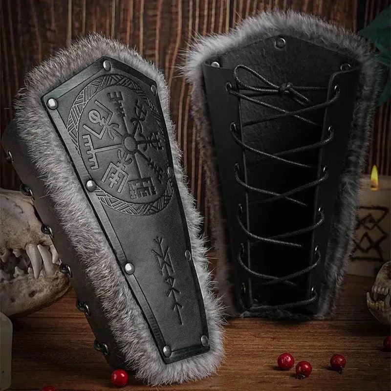  Viking Style Arm Gauntlets Faux Leather Bracer For Larp -  ToylandEU™