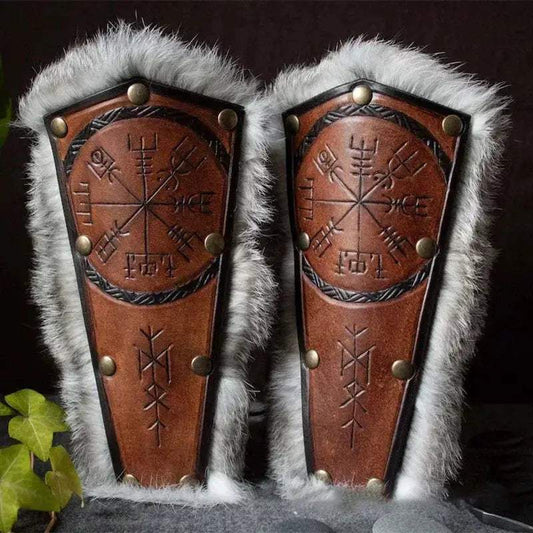  Viking Style Arm Gauntlets Faux Leather Bracer For Larp -  ToylandEU™