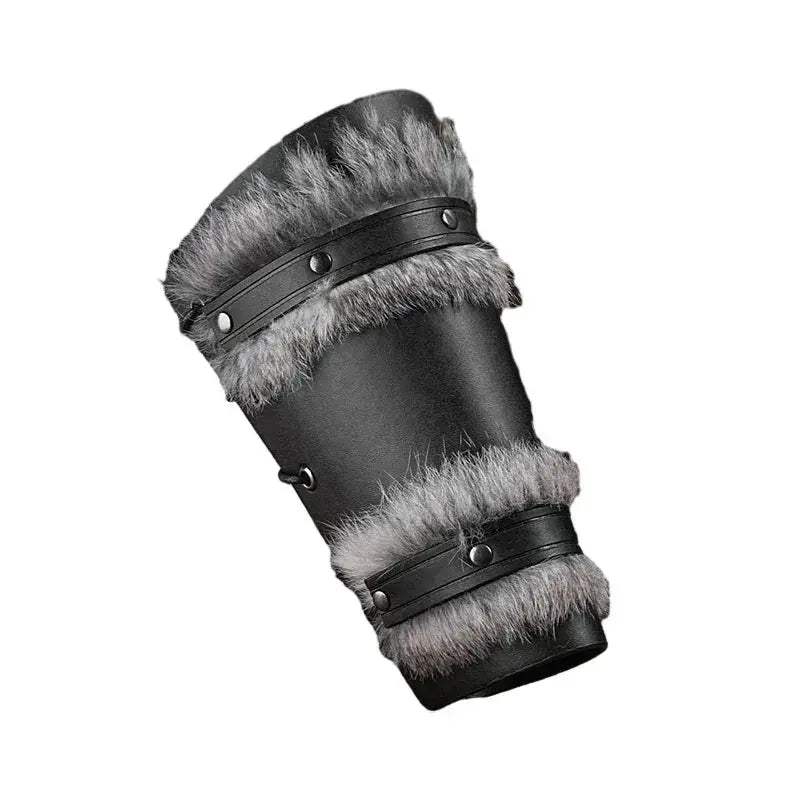 Viking Style Arm Gauntlets Faux Leather Bracer For Larp - ToylandEU