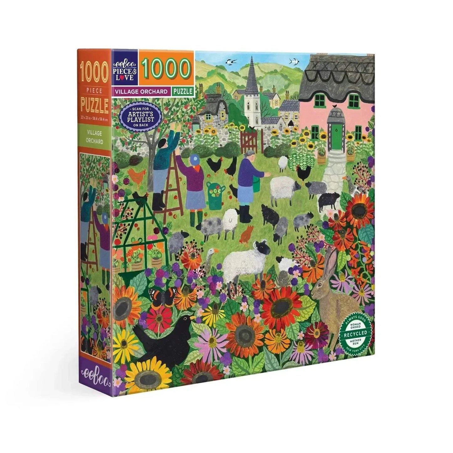 Village Orchard 1000 Piece Jigsaw Puzzle Recycled By eeBoo - ToylandEU