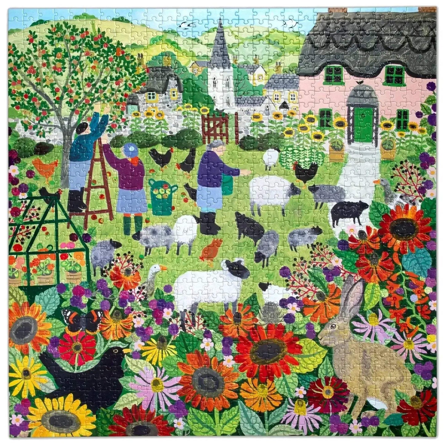 Village Orchard 1000 Piece Jigsaw Puzzle Recycled By eeBoo - ToylandEU
