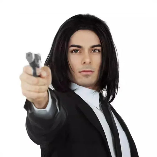 Wig | Vincent Vega Style Cosplay Wig | Heat Resistant Silk | Medium