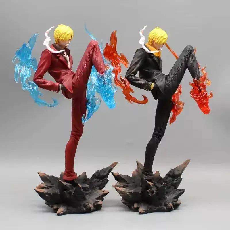 Vinsmoke Sanji Ifrit Jambe Anime Figure, One Piece Action Figurines Diable Jambe Black Foot 28 CM - ToylandEU