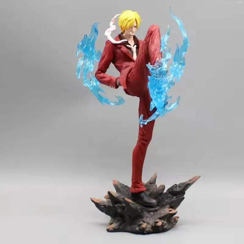 Vinsmoke Sanji Ifrit Jambe Anime Figure, One Piece Action Figurines Diable Jambe Black Foot 28 CM - ToylandEU