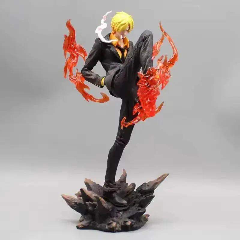 Vinsmoke Sanji Ifrit Jambe Anime Figure, One Piece Action Figurines Diable Jambe Black Foot 28 CM - ToylandEU
