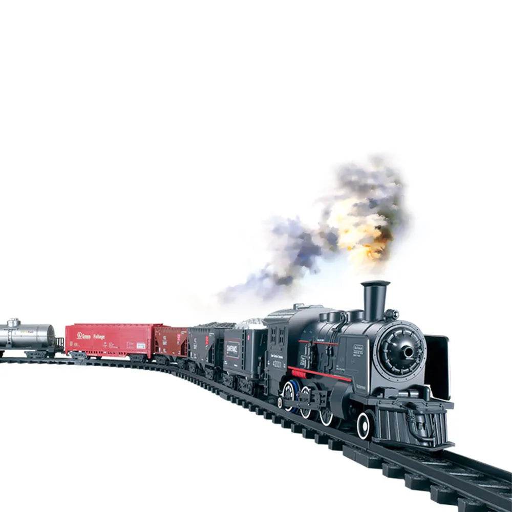 Vintage Electric Smoke Steam Train Toy with Realistic Track Experience - ToylandEU