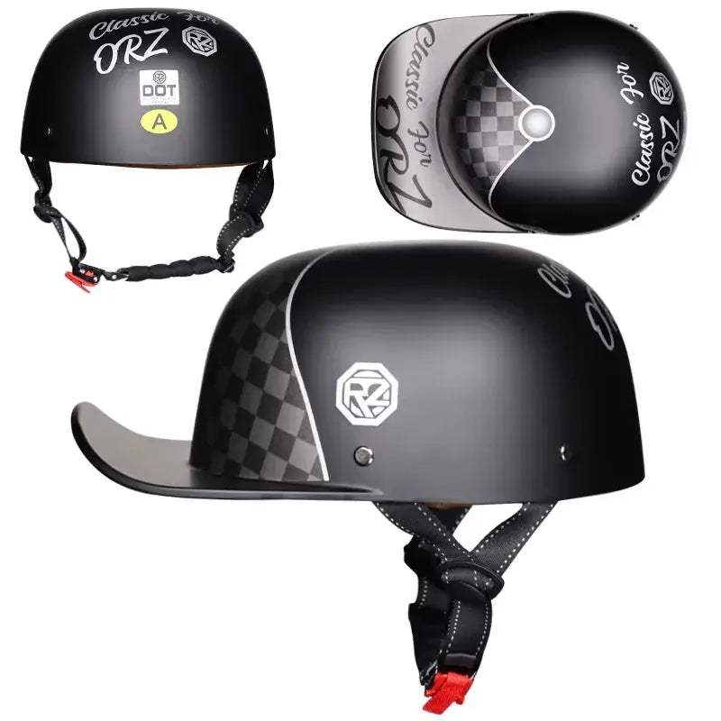 Vintage Half Face Motorcycle Helmet Dot Certified Unisex - ToylandEU