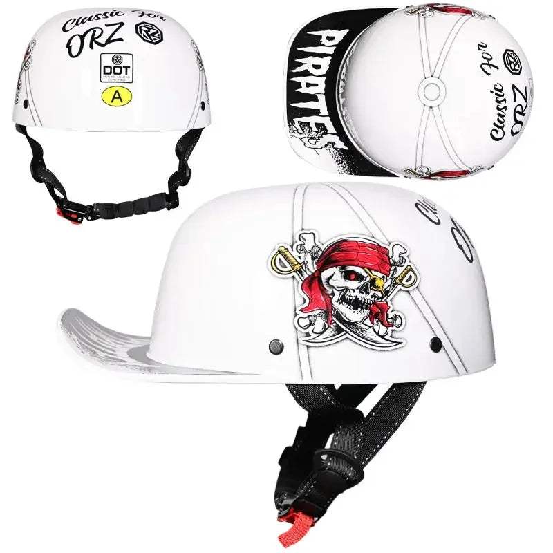 Vintage Half Face Motorcycle Helmet Dot Certified Unisex - ToylandEU