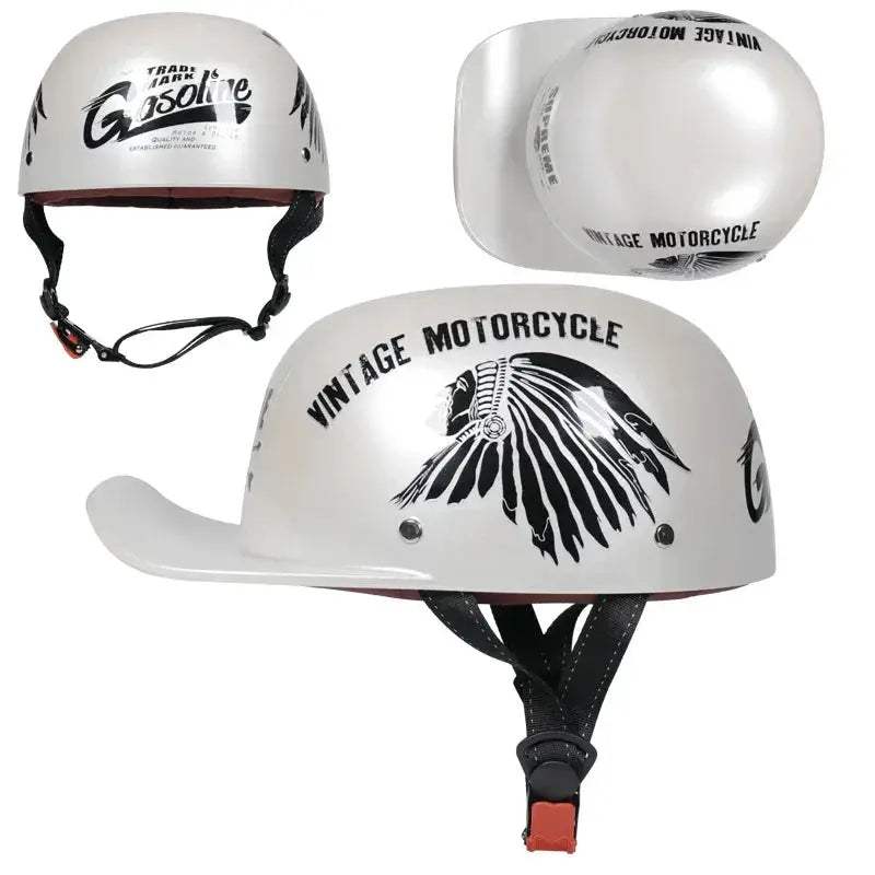 Vintage Half Face Motorcycle Helmet Dot Certified Unisex - ToylandEU