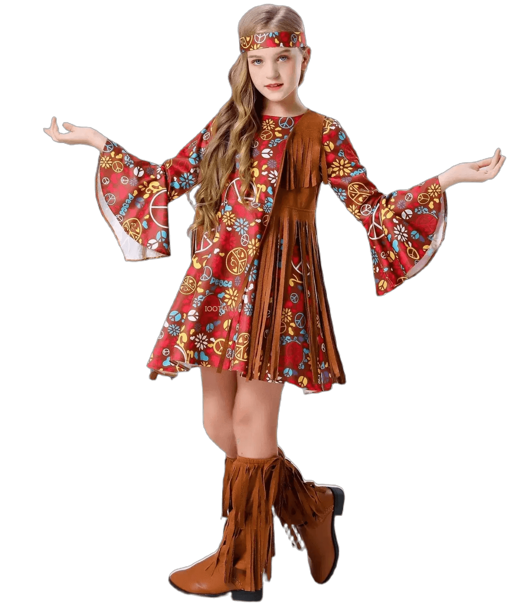 Vintage-Inspired Kids' Hippie Costume Set - Perfect for Halloween, Festivals & Fancy Dress Parties -  ToylandEU™