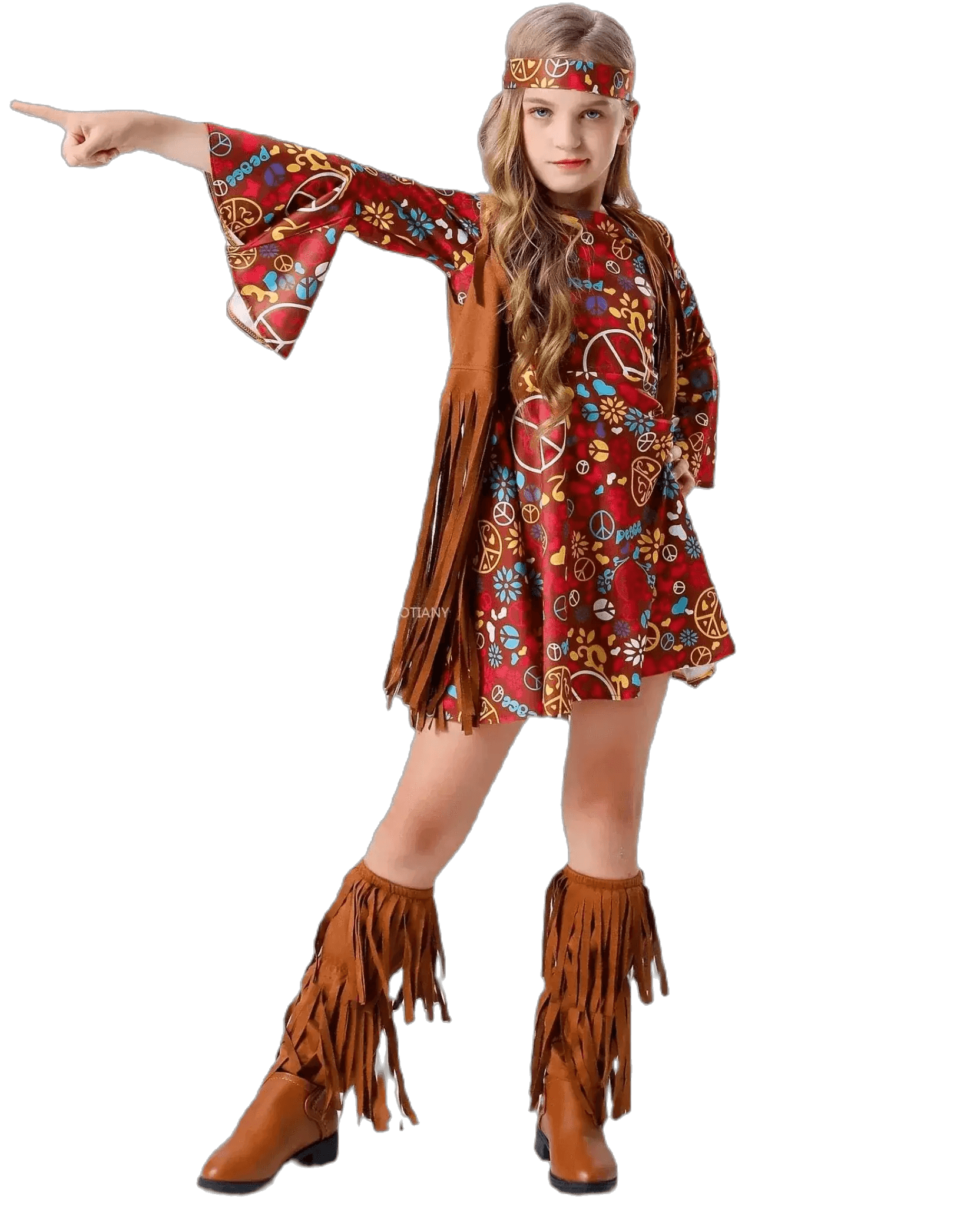 Vintage-Inspired Kids' Hippie Costume Set - Perfect for Halloween, Festivals & Fancy Dress Parties -  ToylandEU™