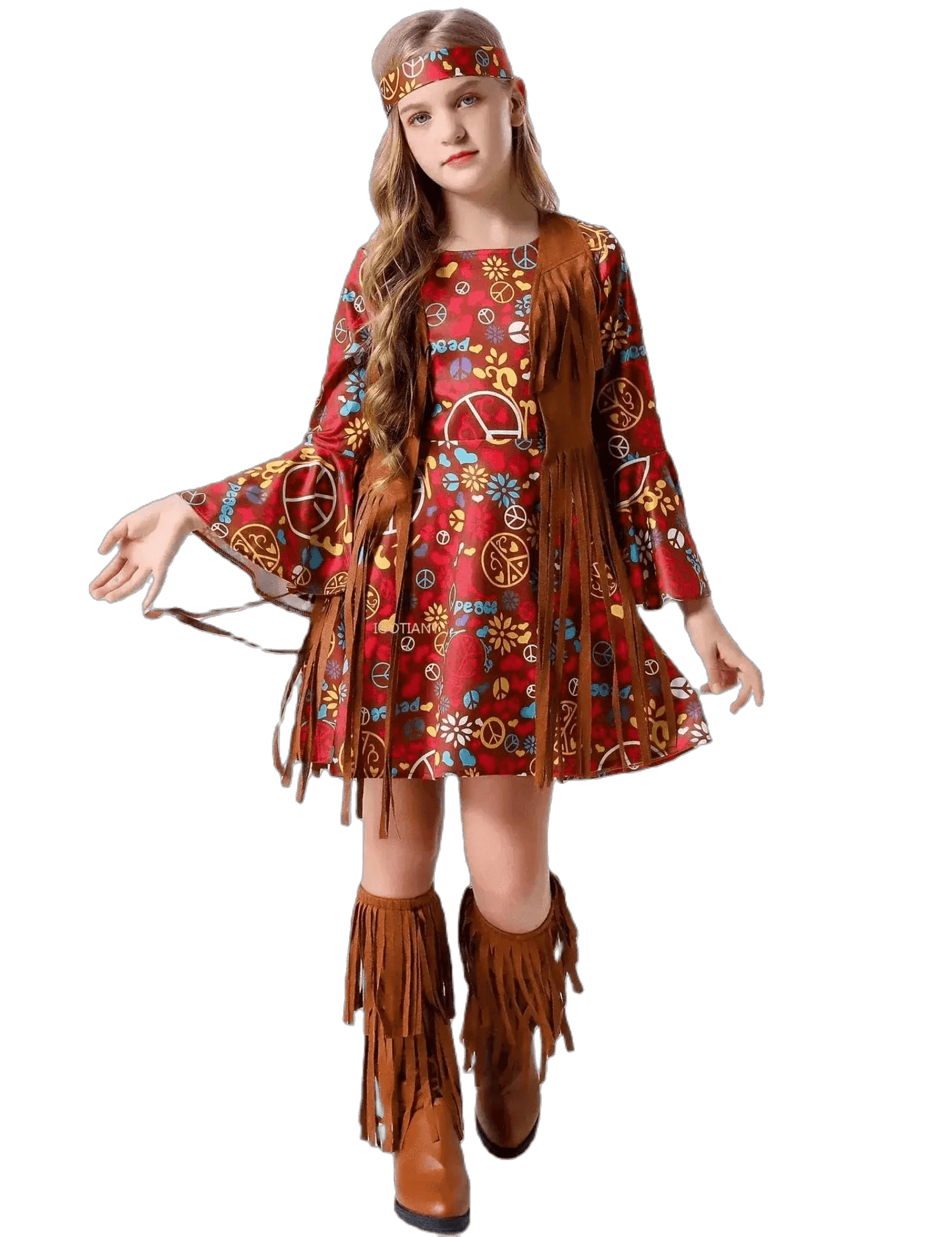  Vintage-Inspired Kids' Hippie Costume Set - Perfect for Halloween, Festivals & Fancy Dress Parties -  ToylandEU™