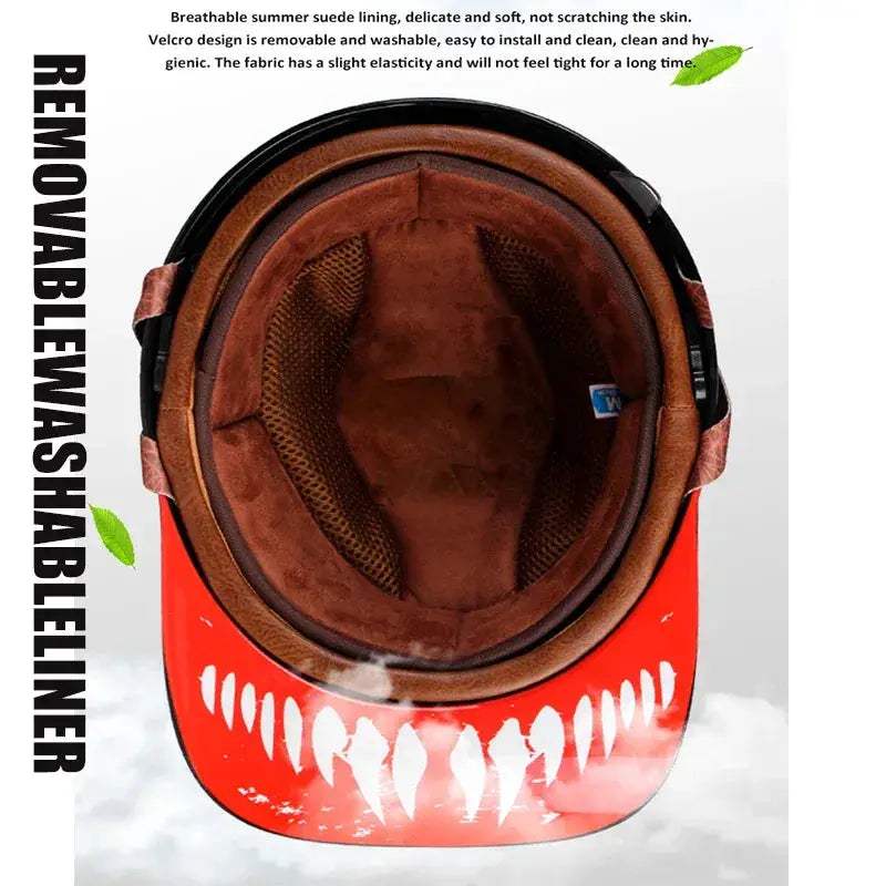 Vintage Open Face Motorcycle Helmet For Adults Summer - ToylandEU