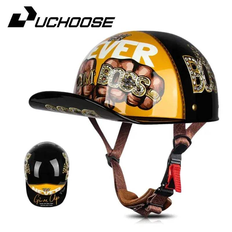 Vintage Open Face Motorcycle Helmet For Adults Summer - ToylandEU