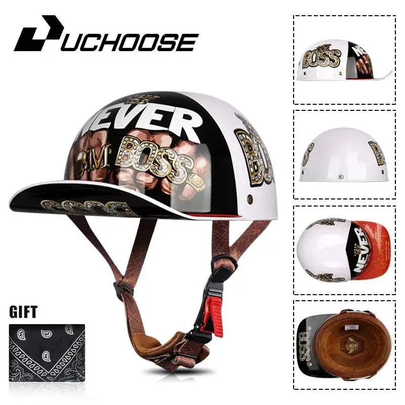 Vintage Open Face Motorcycle Helmet For Adults Summer - ToylandEU